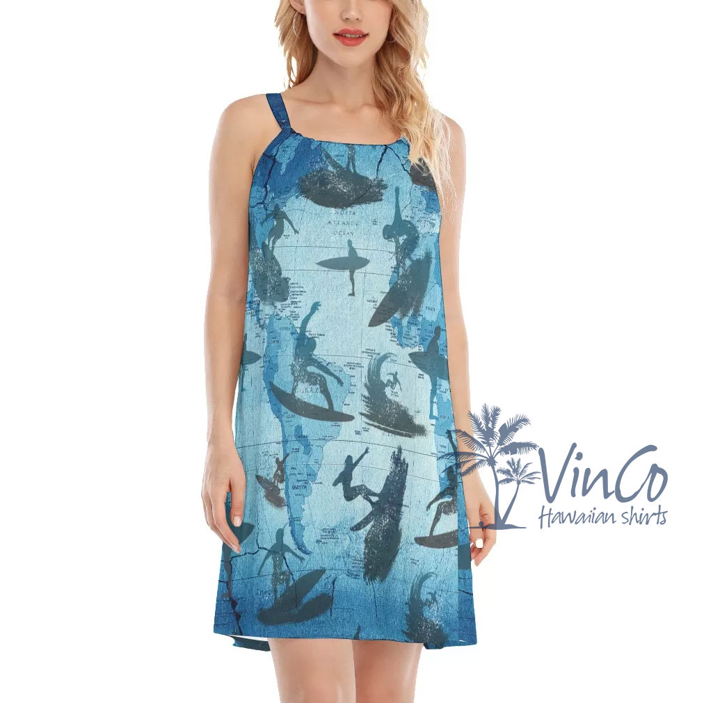 Surfing Map Beach Dress For Women - variant image 1
