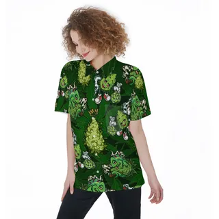 Weed Aloha Shirt For Women