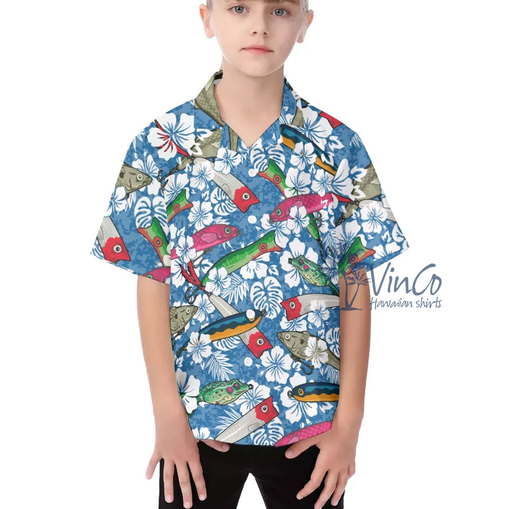Best Fishing Tropical Hawaiian Shirt For Kids - variant image 1