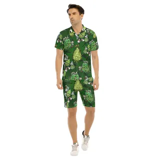 Weed Hawaii Shirt Set For Men