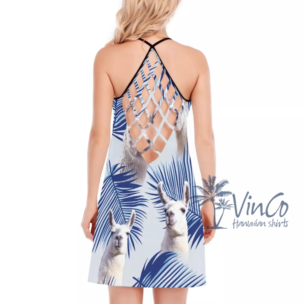 Funny Llama Beach Dress For Women