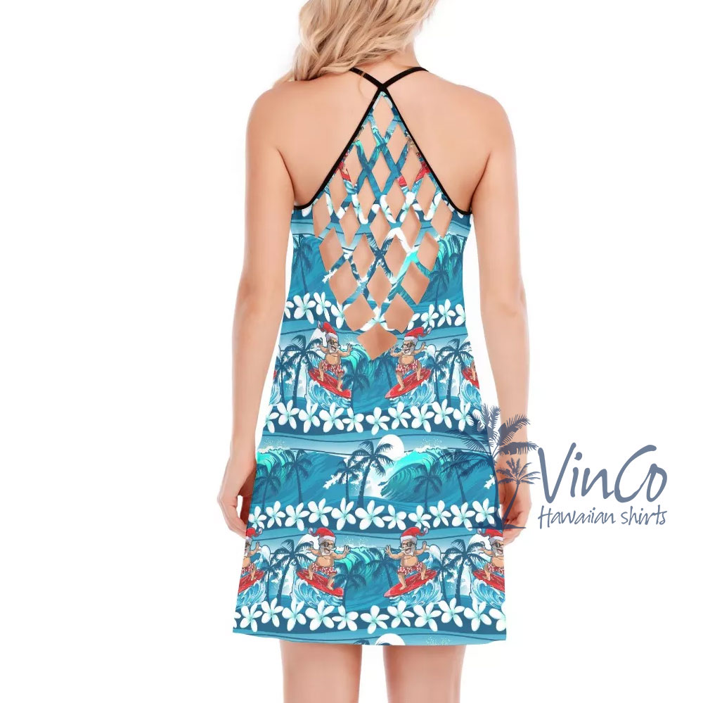 Cool Santa Christmas Hawaiian Dress For Women