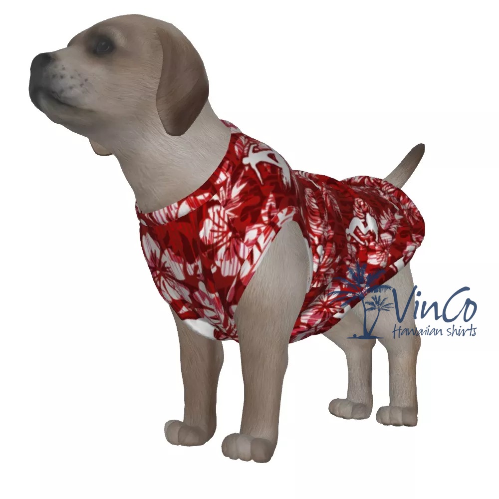 Red Surfing Beach Tank Top For Dogs