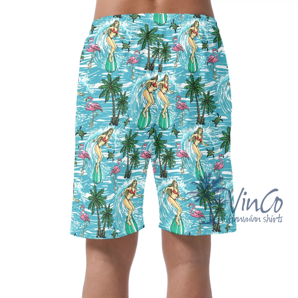 Sexy Girl Surfing Hawaiian Shirt For Men