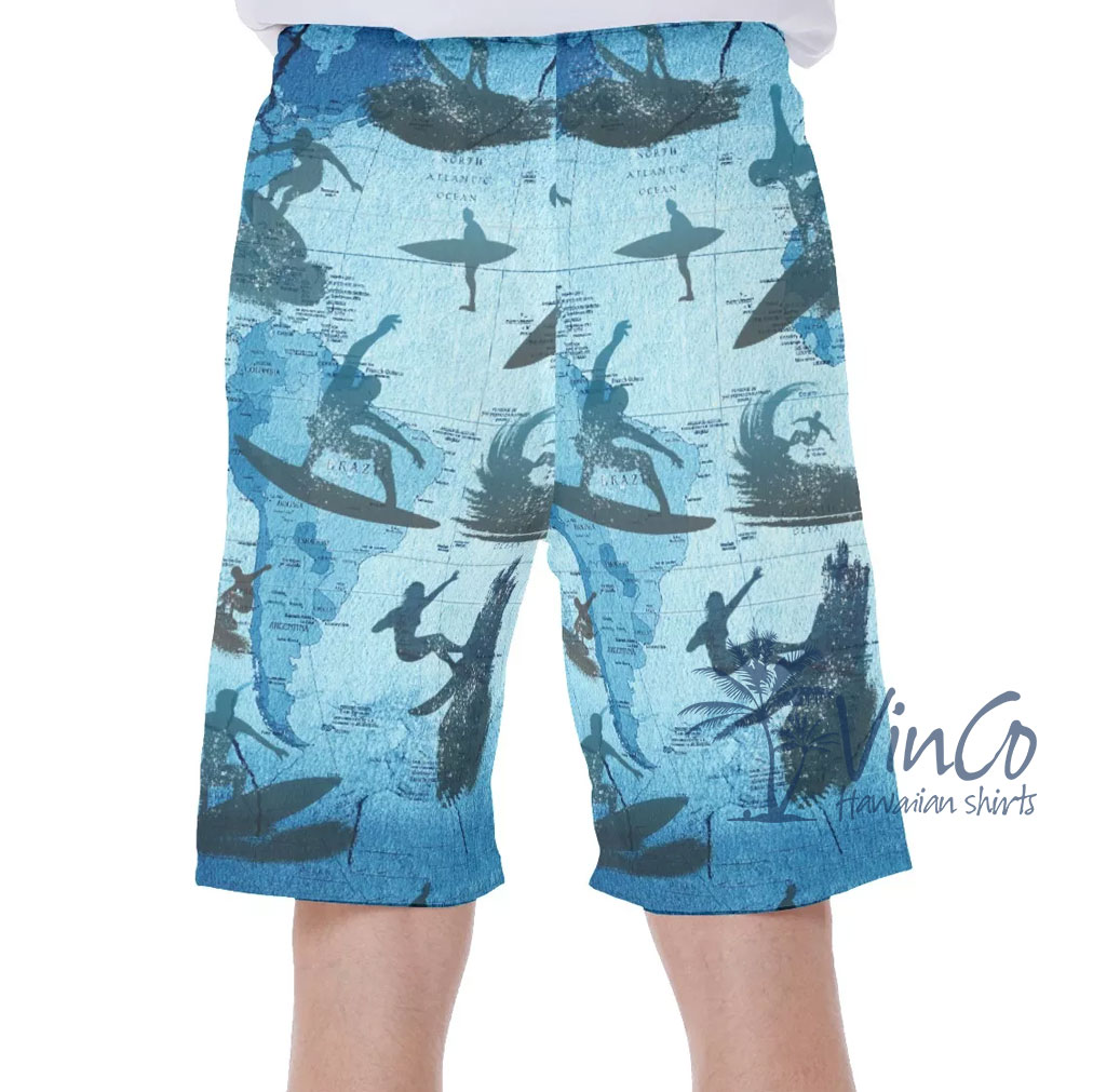Surfing Map Hawaiian Shirt For Men