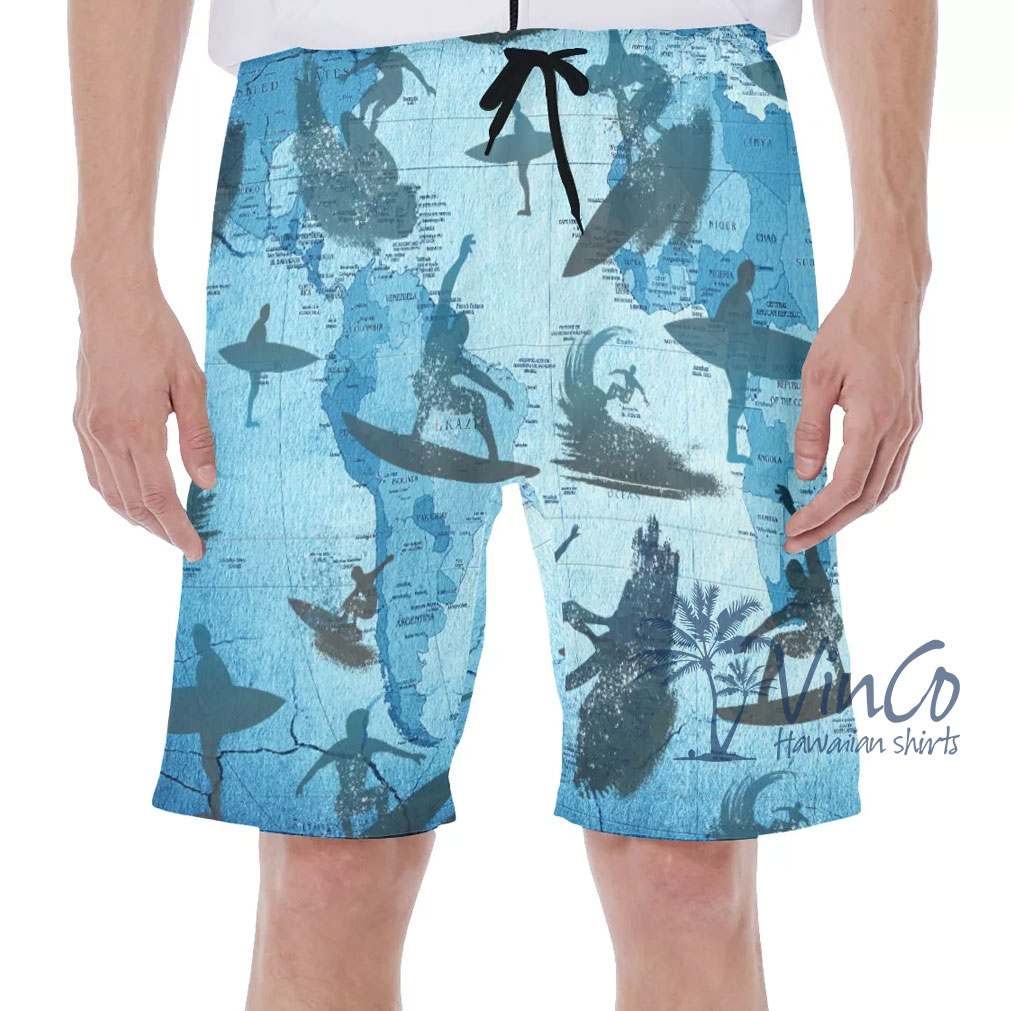 Surfing Map Hawaiian Shirt For Men - variant image 1