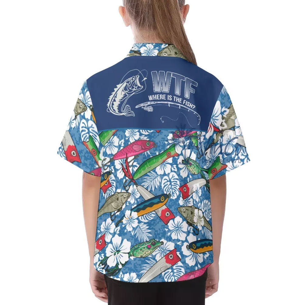 Best Fishing Tropical Hawaiian Shirt For Kids