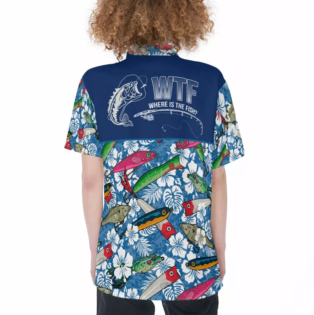 Best Fishing Blue Hawaiian Shirt For Women