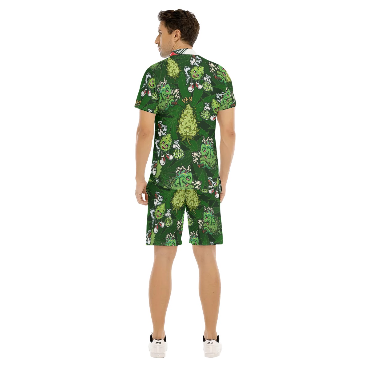 Weed Hawaii Shirt Set For Men