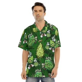Weed Hawaiian Shirt For Men – White