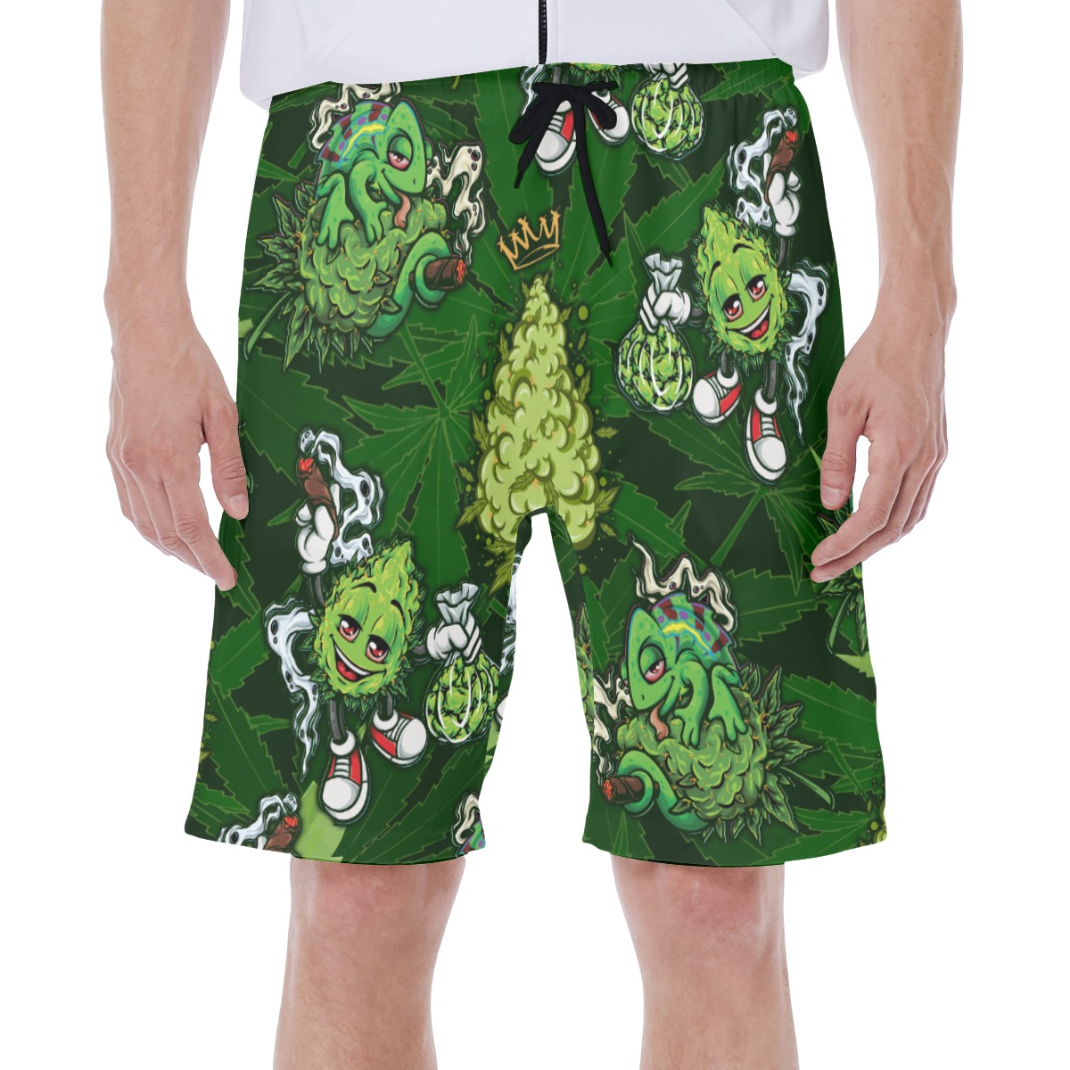 Green Weed Aloha Men's Beach Short - variant image 1
