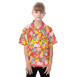 Best Skull Hawaiian Vacation Shirt For Kids
