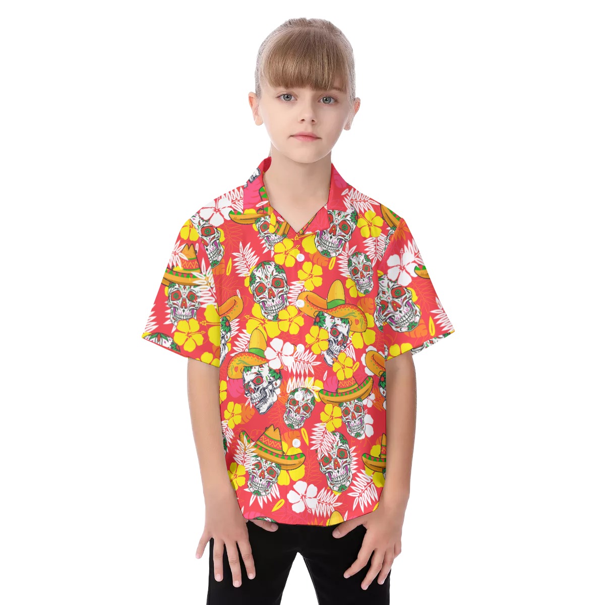 Best Skull Hawaiian Vacation Shirt For Kids - variant image 1
