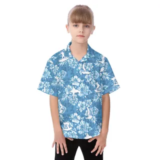 Surfing Aloha Shirt For Kids