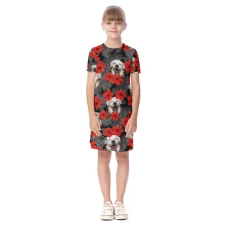 Golden Retriever Dog Aloha Dress For Girls
