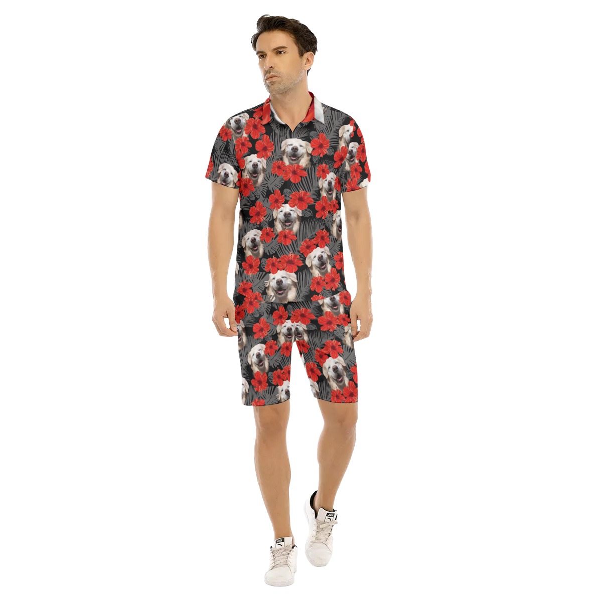 Golden Retriever Hawaii Shirt Set For Men - variant image 1