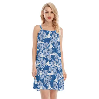 Kayak Pattern Hawaiian Dress For Women