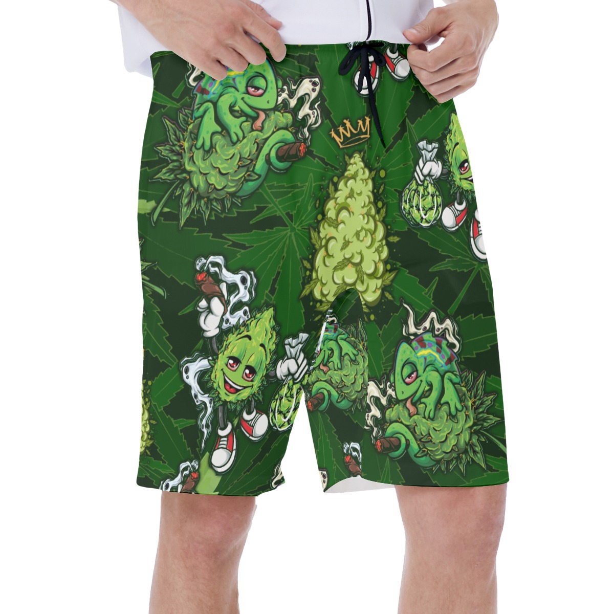 Green Weed Aloha Men's Beach Short