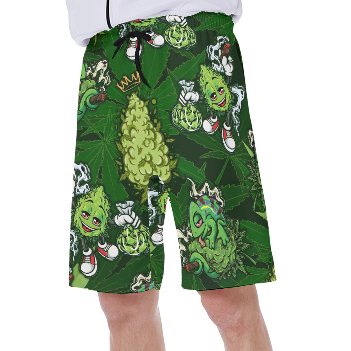 Green Weed Aloha Men's Beach Short