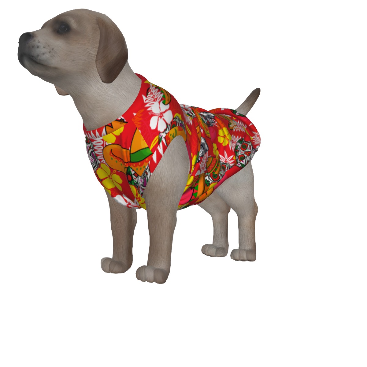 Best Tropical Skull Red Dog Hawaiian Shirt
