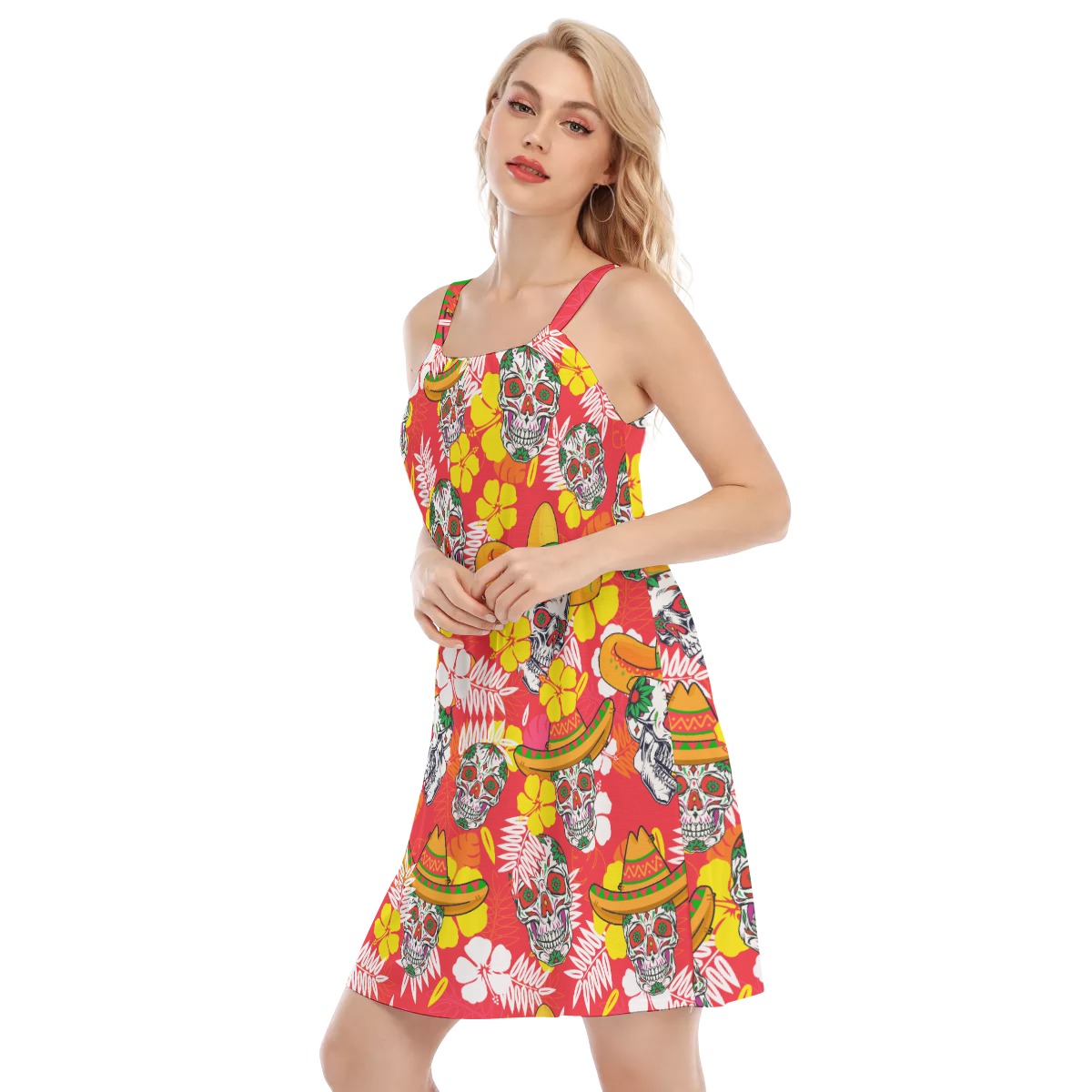 Skull Red Hawaiian Women Dress
