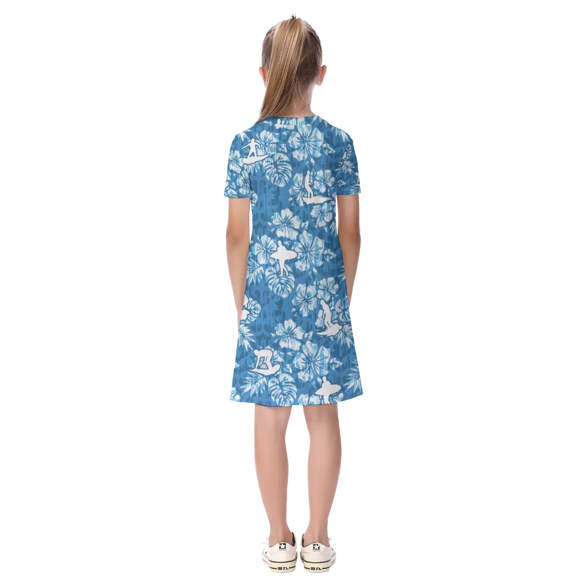Blue Surfing Hawaii Dress For Kids
