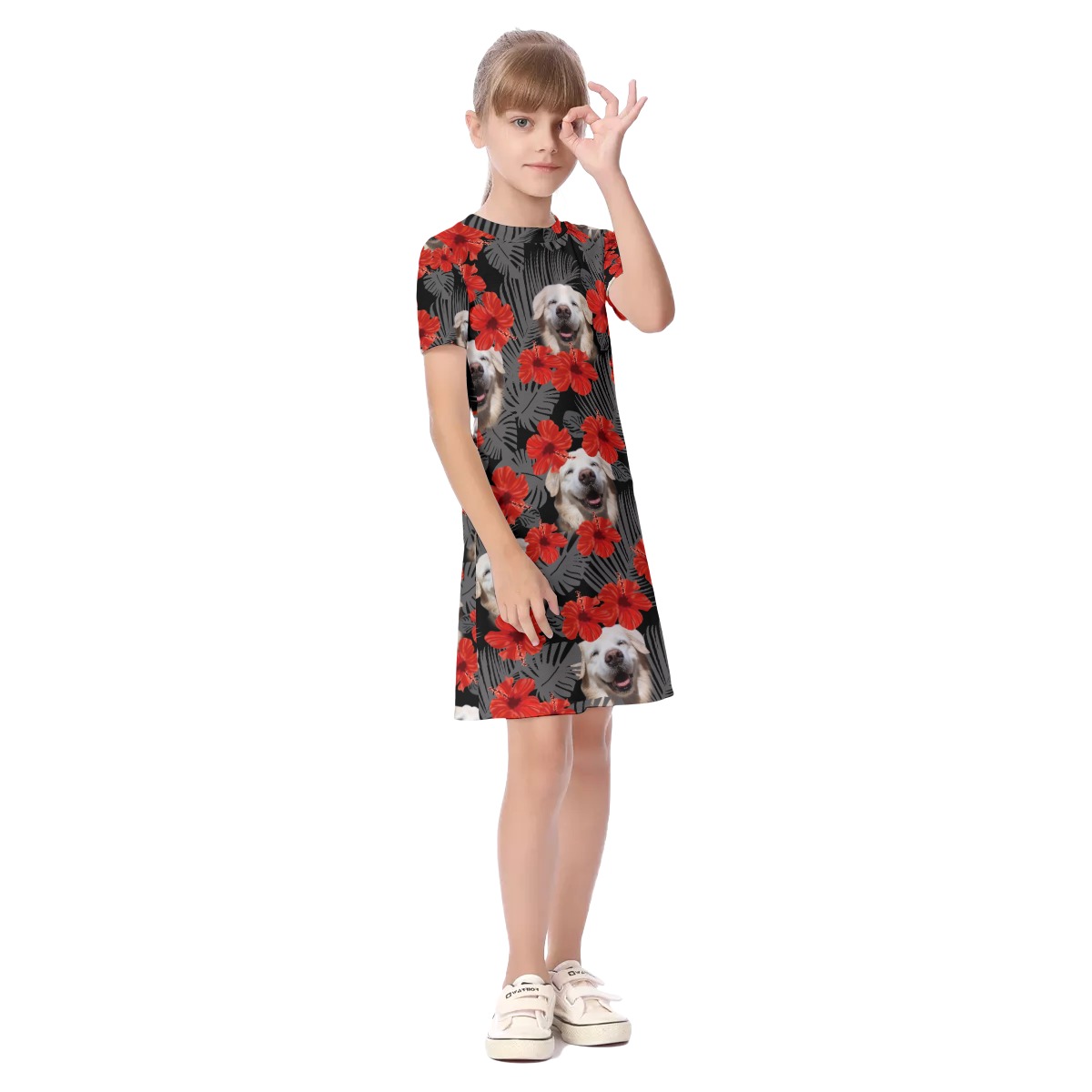 Golden Retriever Dog Aloha Dress For Girls