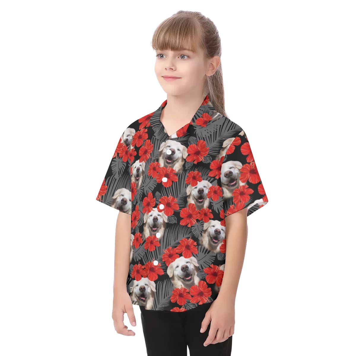 Golden Retriever Hawaiian Vacation Shirt For Kids