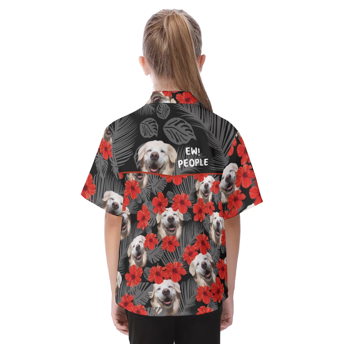 Golden Retriever Hawaiian Vacation Shirt For Kids