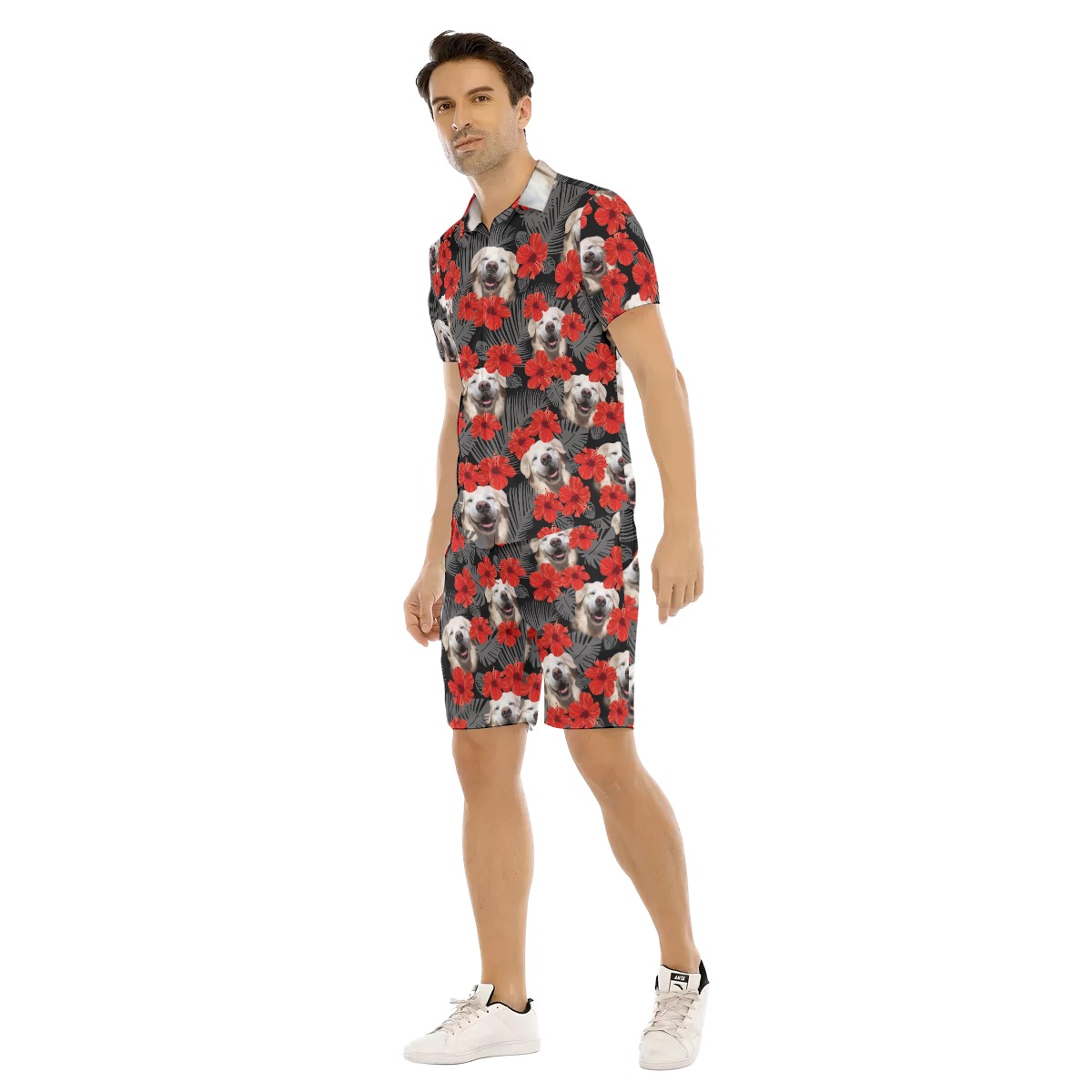 Golden Retriever Hawaii Shirt Set For Men