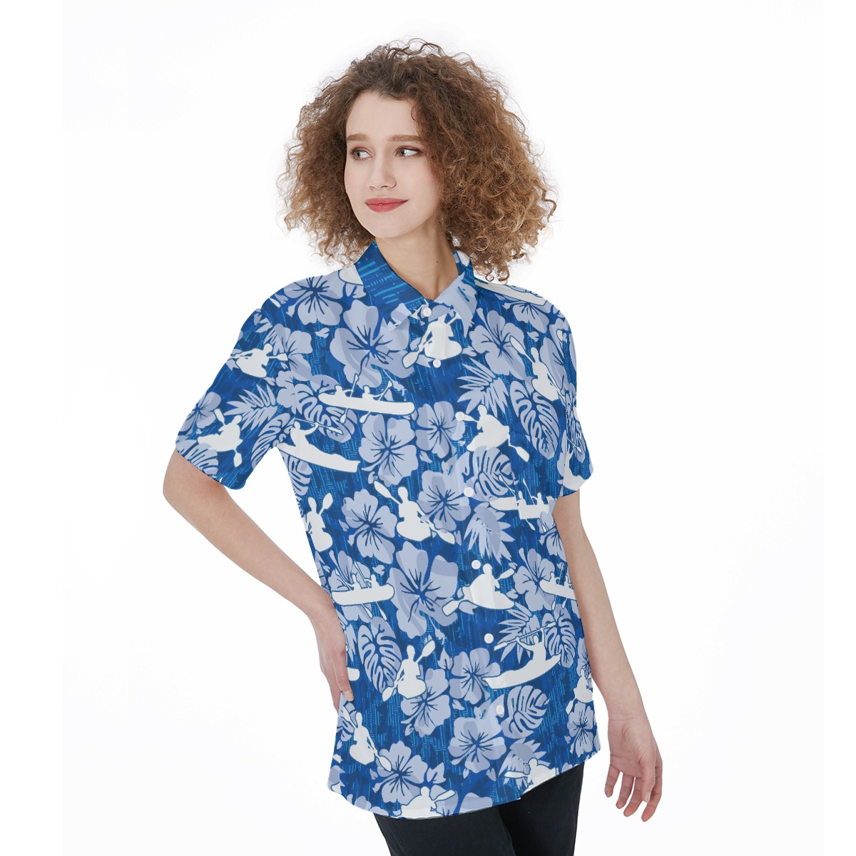 Tropical Kayak Hawaiian Shirt For Women