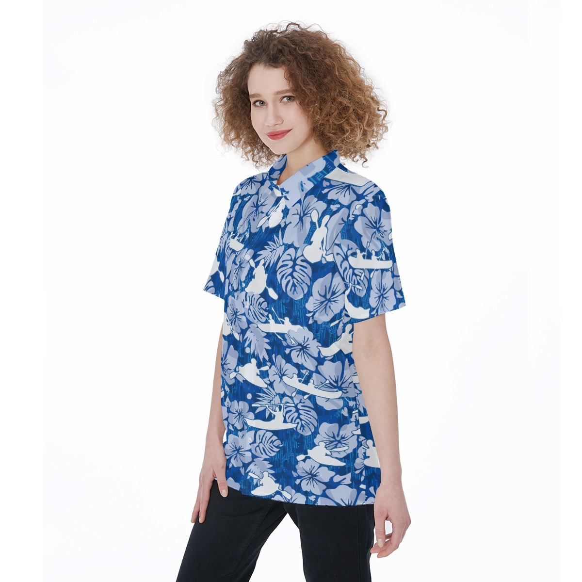 Tropical Kayak Hawaiian Shirt For Women