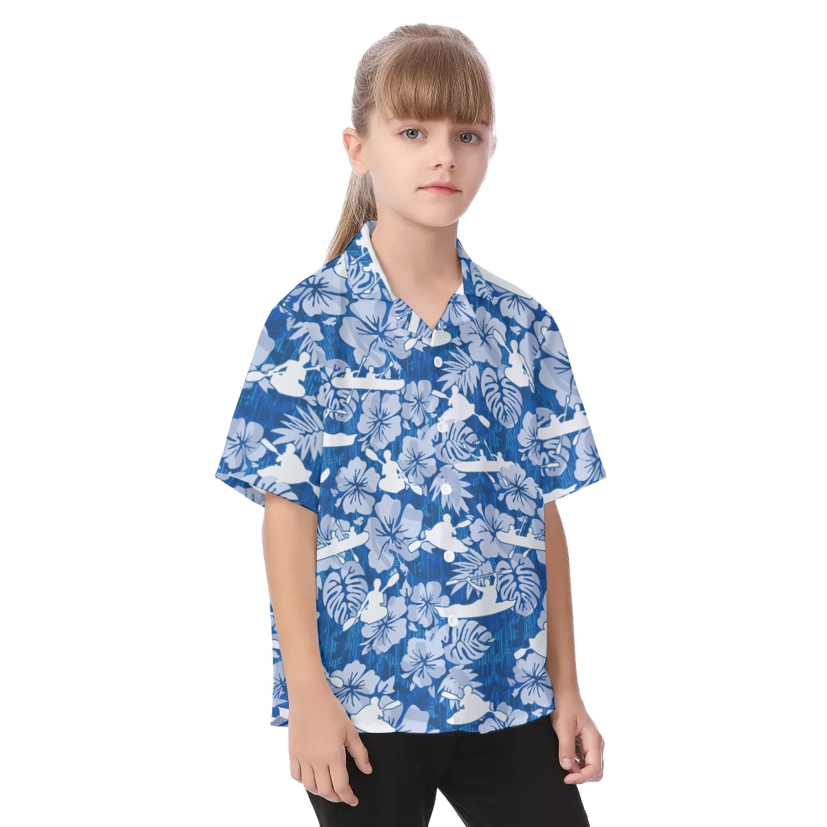 Tropical Kayak Aloha Shirt For Kids