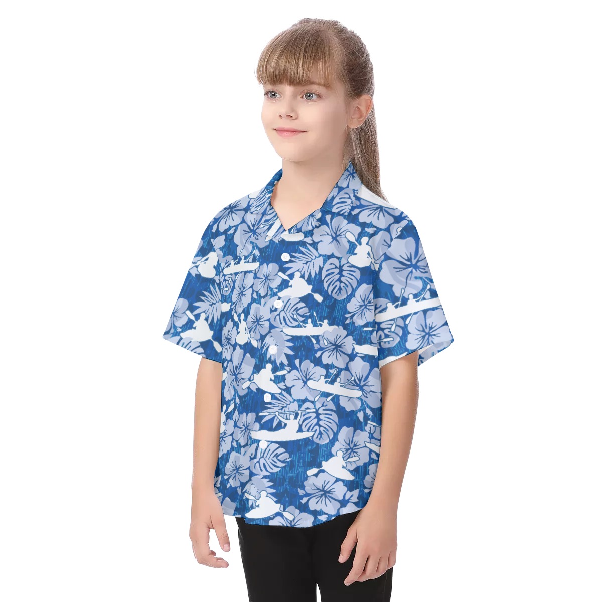 Tropical Kayak Aloha Shirt For Kids