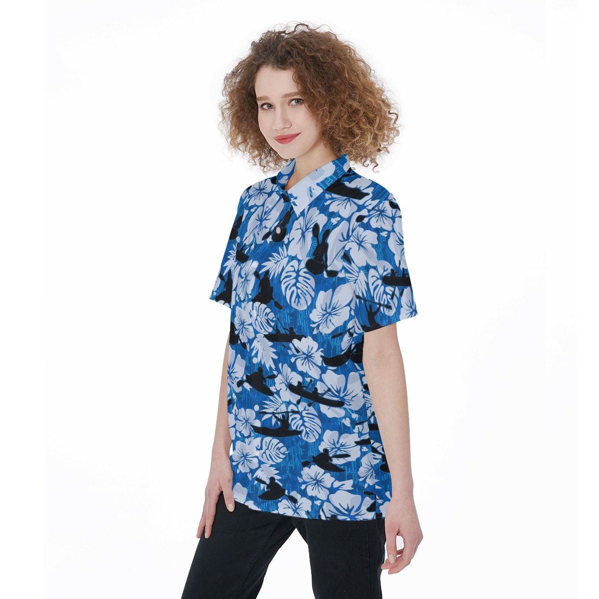 Tropical Kayak Hawaiian Shirt For Women