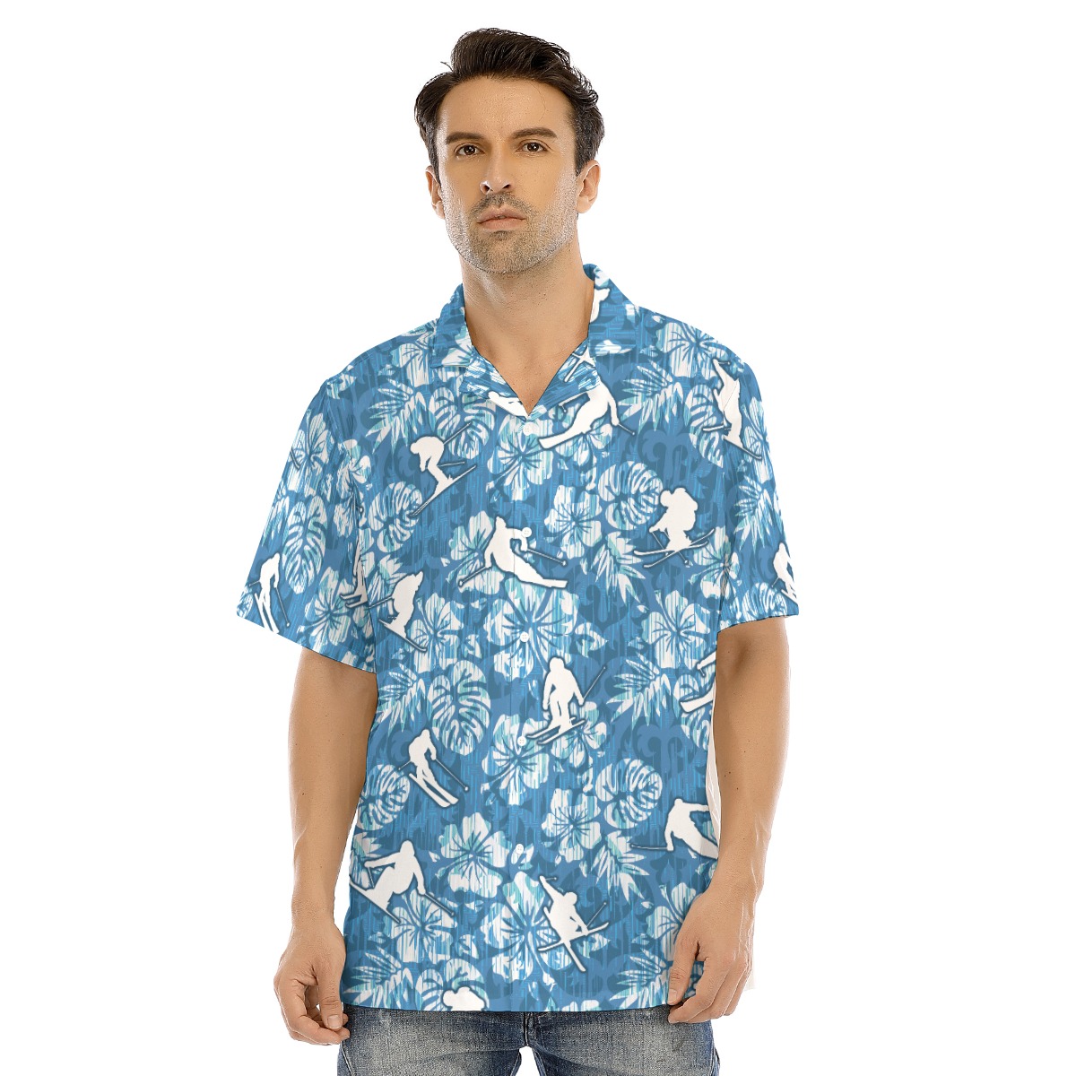 Skiing Hawaiian Shirt For Men