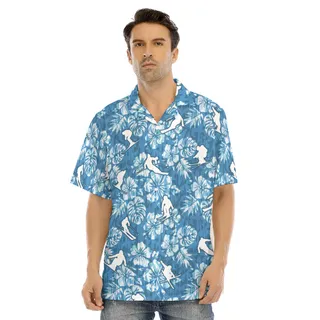 Skiing Hawaiian Shirt For Men