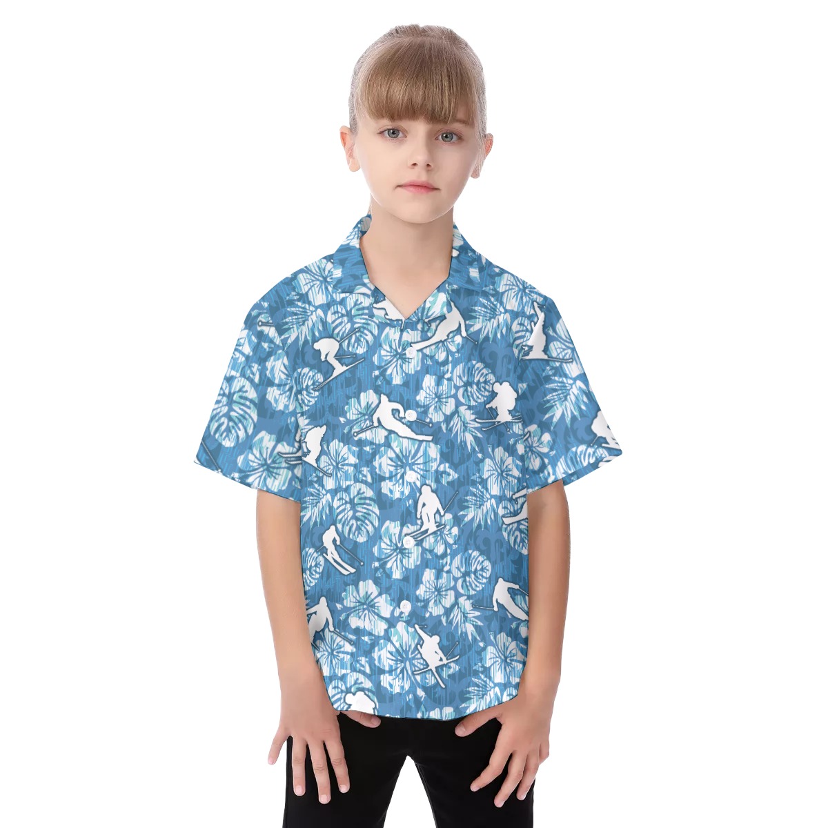 Skiing Tropical Vacation Shirt For Kids