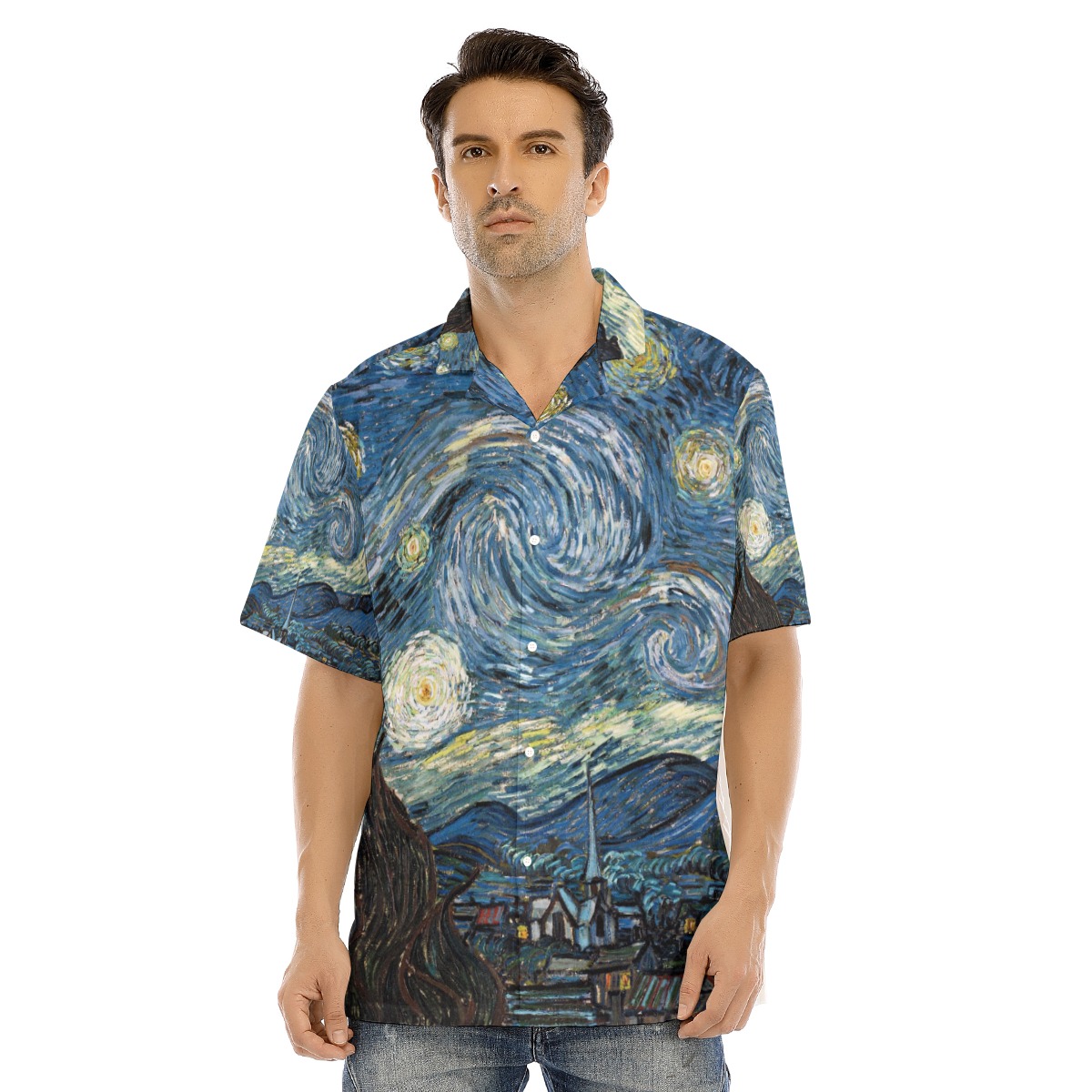 Van Gogh The Starry Night Men's Hawaiian Shirt