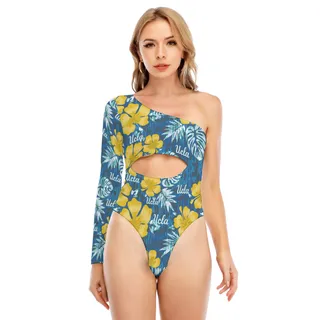Ucla Women's Long-sleeved Waist-cut Bodysuit With One-sleeve
