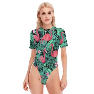 Flamingo Women's O-neck Short Sleeve Bodysuit