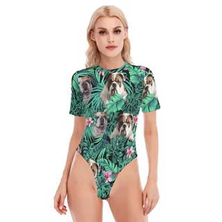 Bulldog Women's O-neck Short Sleeve Bodysuit