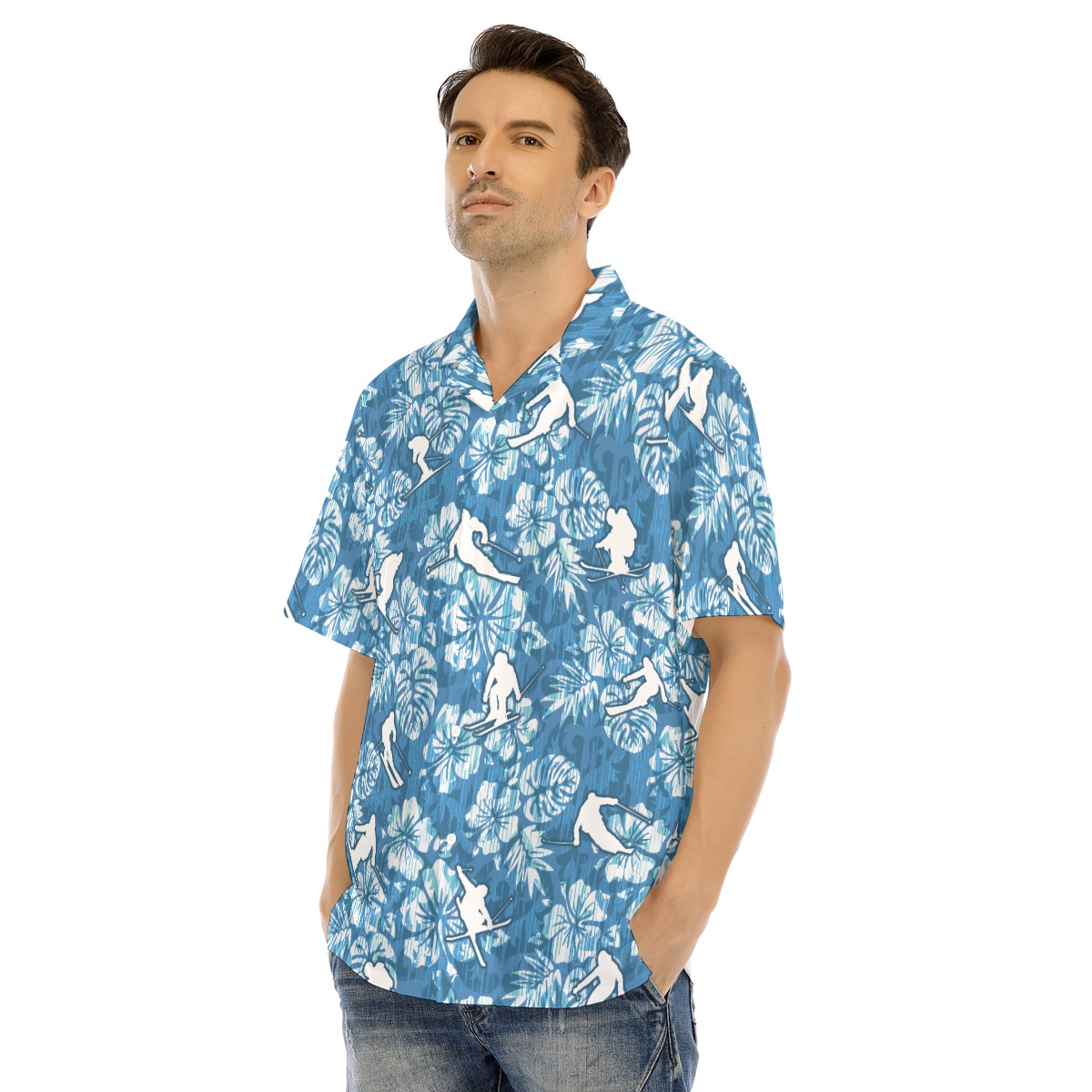 Skiing Hawaiian Shirt For Men