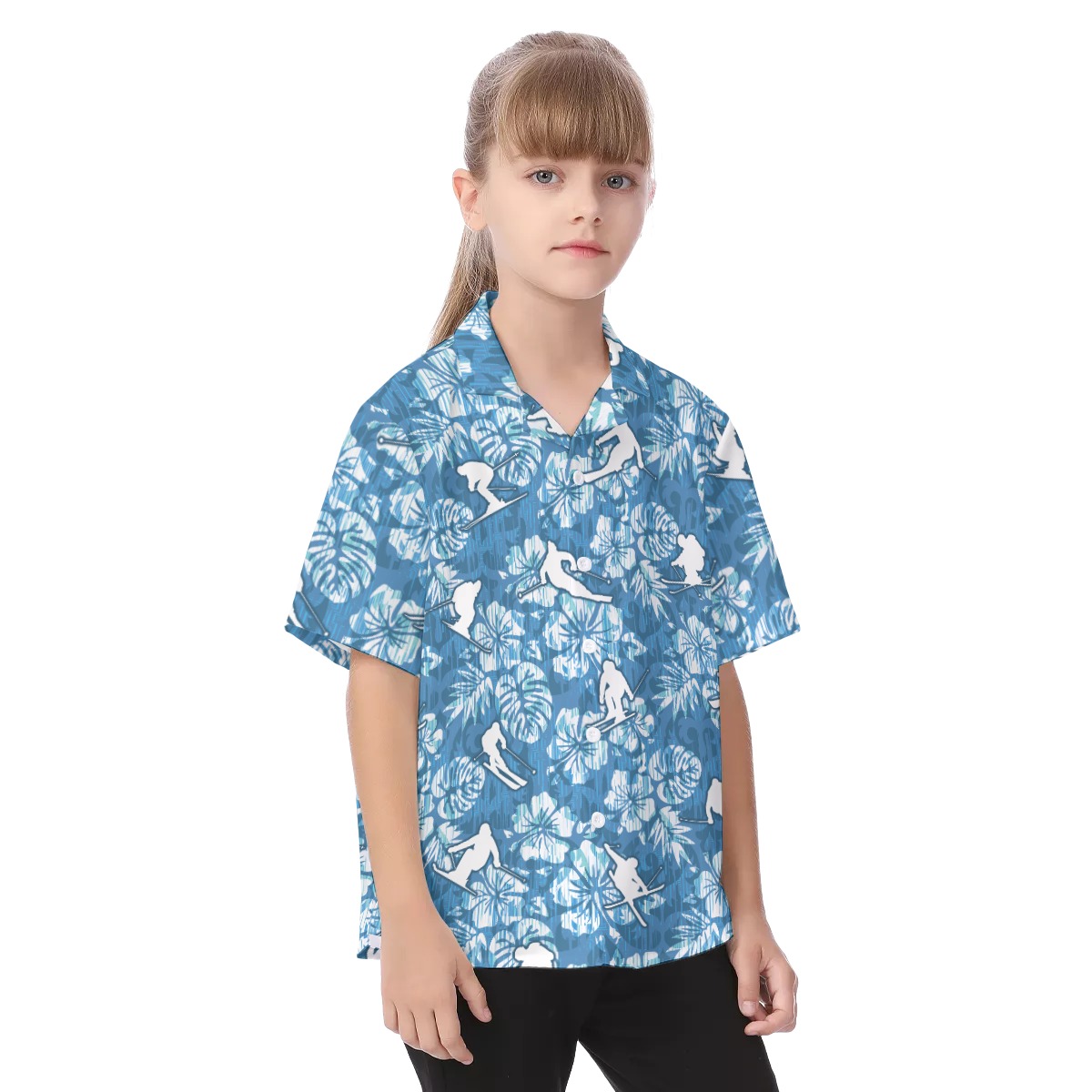 Skiing Tropical Vacation Shirt For Kids