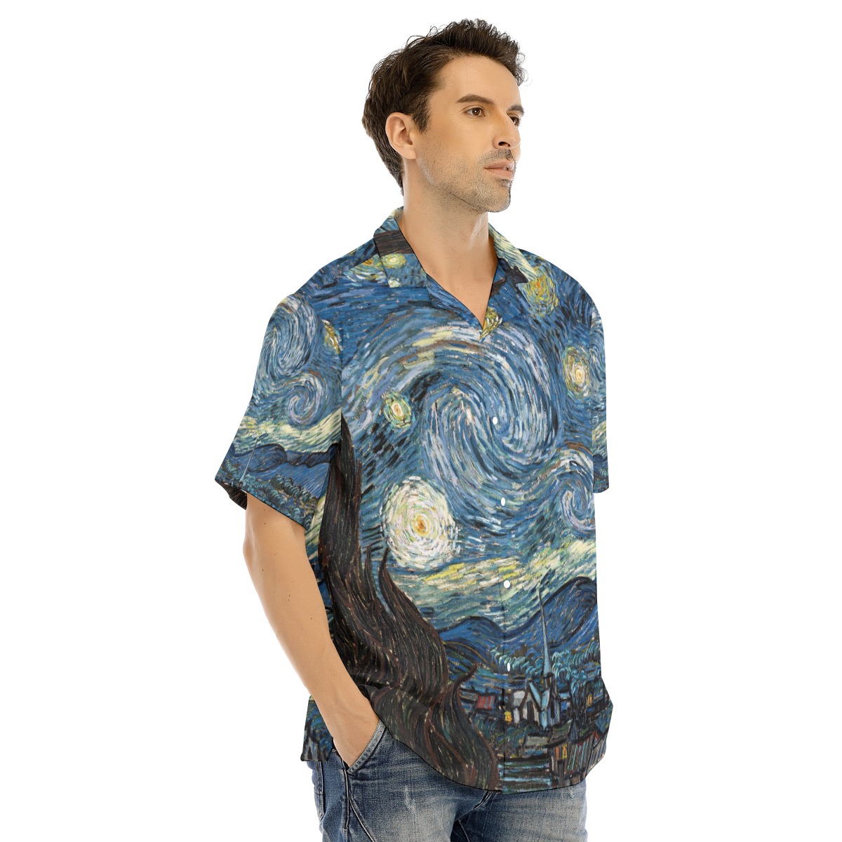 Van Gogh The Starry Night Men's Hawaiian Shirt