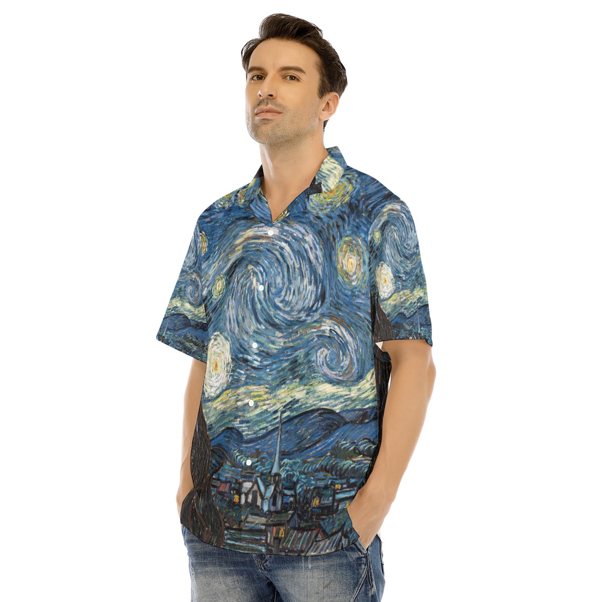 Van Gogh The Starry Night Men's Hawaiian Shirt