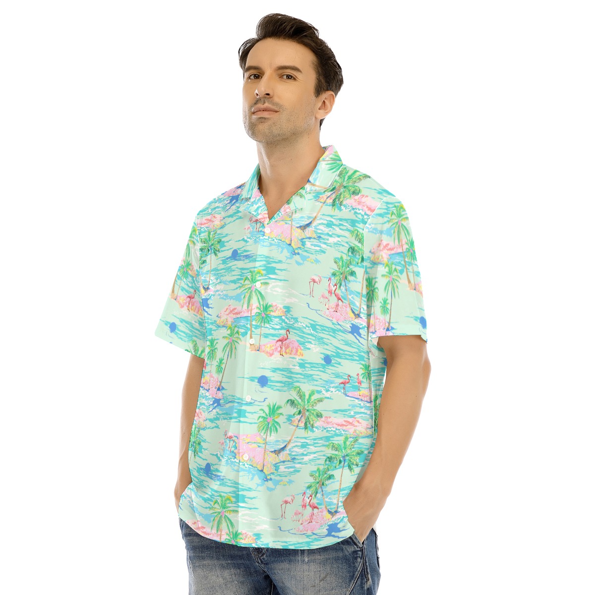 Flamingo Men's Hawaiian Shirt