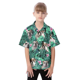 Bulldog Kid's Hawaiian Vacation Shirt