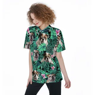 Bulldog Women's Hawaiian Shirt