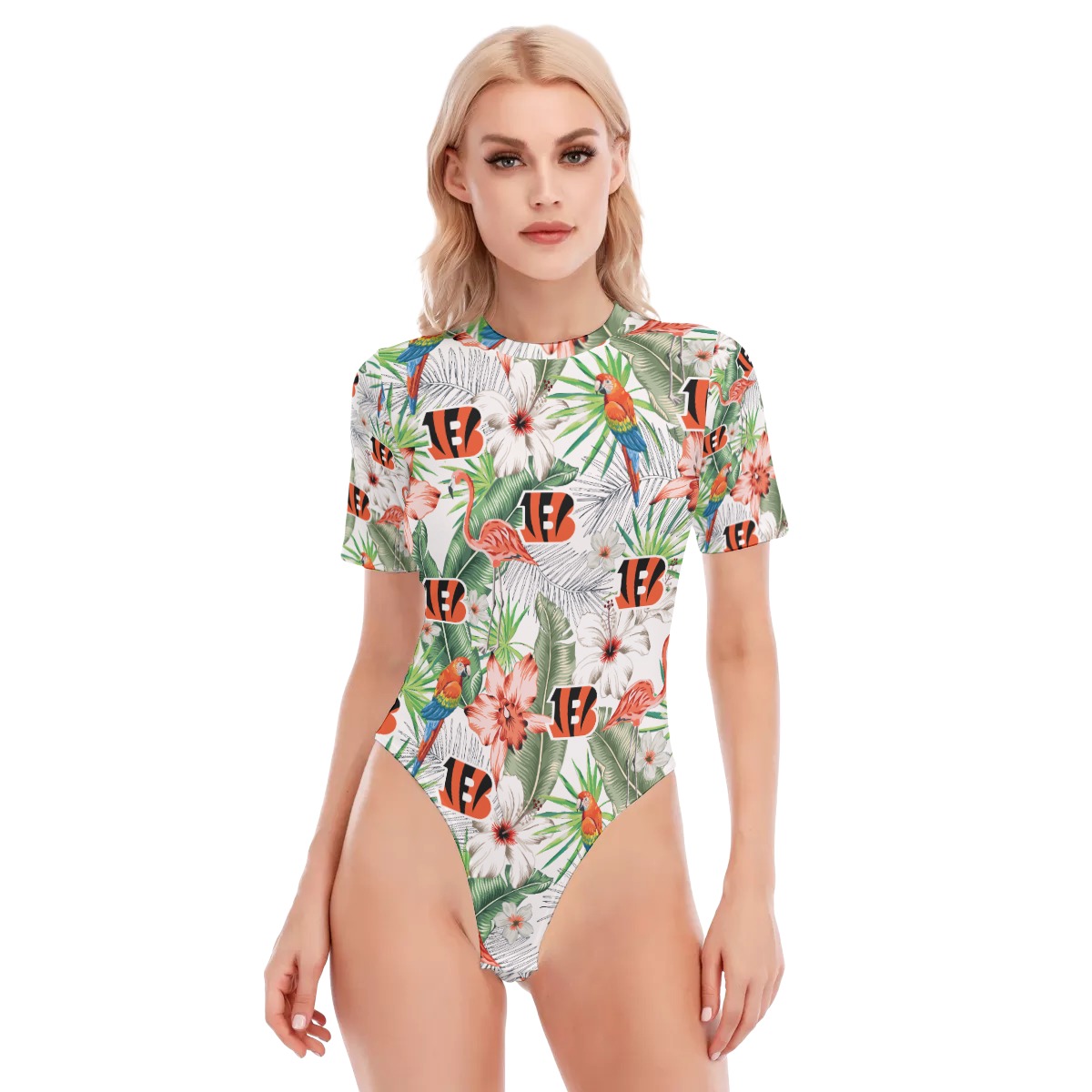 Bengals Women's O-neck Short Sleeve Swimsuit - variant image 1